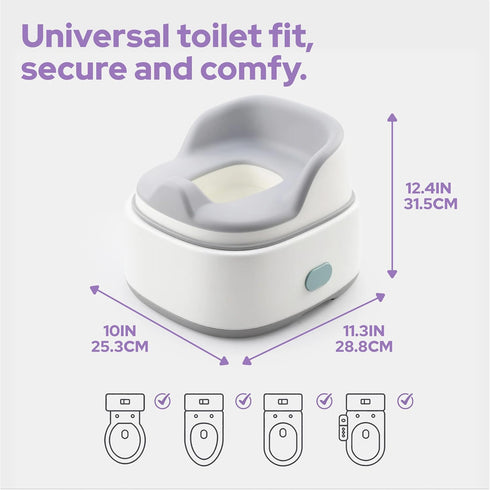 lalalark 3-in-1 Seamless Toddler Potty Training Toilet, Baby Potty Training Seat & Step Stool with TPE Seat, Extended