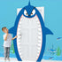 Preboun Shark Party Decorations - 69 x 96 Sign Door Backdrop Birthday Baby Shower Banner for Ocean Theme Supplies