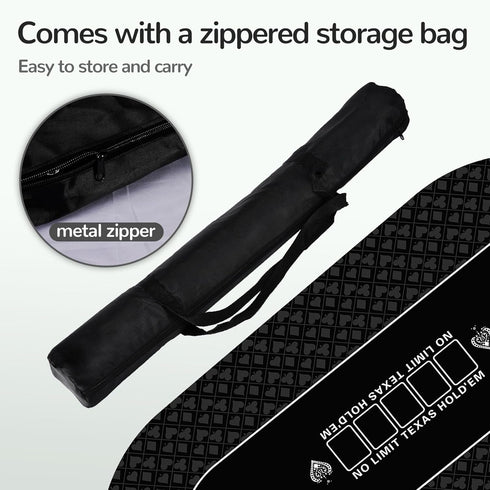 70 35 Inch 8 x Poker Mat for Table, Texas Hold'em Poker Table Top Mat with Carrying Bag, Waterproof Anti-Slip Rubber