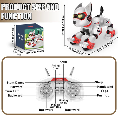 Programming 3-5 5-8 BYTEWAR Realistic Robot Toy Puppy, Intelligent Robot Dog, Remote Control and Interactive Gesture