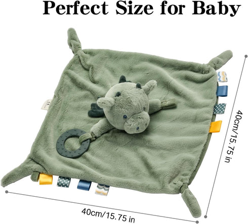 Baby Dragon Security Blanket, Soft Loveys for Babies, Lovey for Newborn Boys and Girls, Gender Neutral Security Blanket