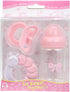 Set 15" 2+ Pink Baby Doll Bottle, Rattle & Pacifier | JC Toys - for Keeps Playtime! | Fits Many Dolls up to | Play