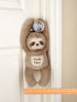 Bearington 12 inch Tooth Fairy Door Hanger - Lil' Sammy Sloth Tooth Holder Doll with Tooth Pocket Pouch