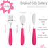 Elk and Friends Kids Silverware Set, Safe Flatware with Silicone Handle, Spoon + Fork + Knife, 6 Pieces