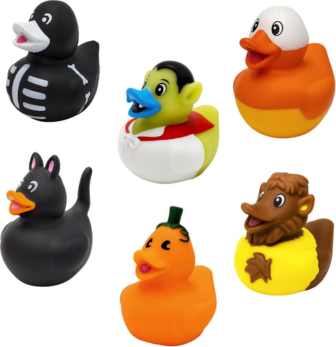 6-Pack Summer 2 Inches The Dreidel Company Halloween Rubber Duck Toy Duckies for Jeeping, Fun Bath Birthday Gifts Baby