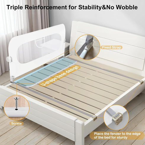 UNAPHO System,40" 29.5" Bed Rail for Toddlers,Swing Down Kids Bed Rails Guard for Twin,Full,Queen,Bunk Size Bed,Extra