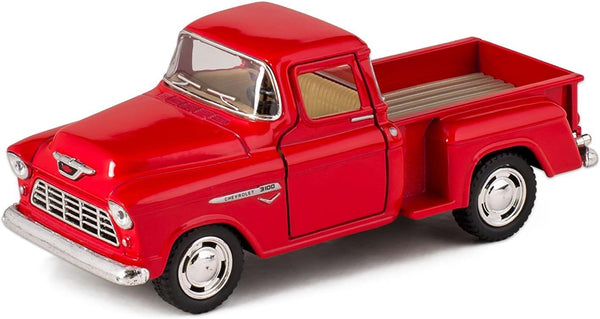 KiNSMART 1955 Chevrolet Stepside Pickup Truck, 1:32 Scale, Red, 5 Inch