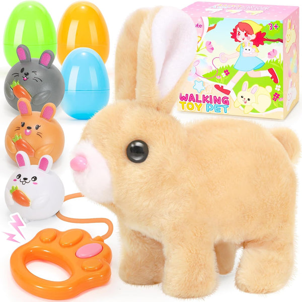 CatchCute Easter Plush Bunny Toys for Kids,Interactive Bunny with Sounds,Can Walk,Wag Tail