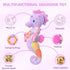 Baby Toys 0-6 Months,Infant Musical Seahorse Stuffed Animals Sensory Toys with Bright Colors,Multiple Textures,Rattles & Crinkle Sound Paper,Tummy Time Toy for Newborn Boys Girls 0-12 Months-Purple