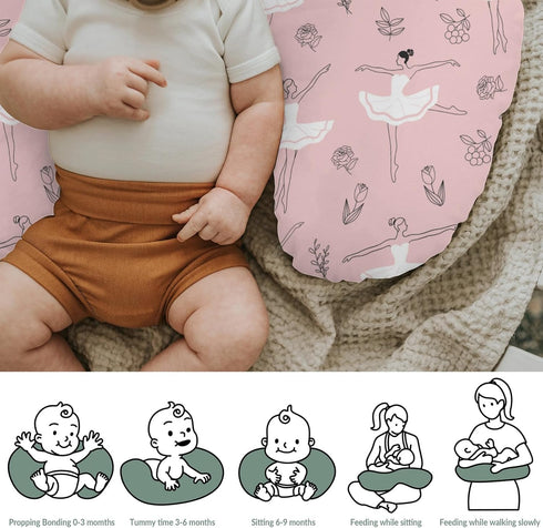 Pink Dancer Ballet Girls Baby Nursing Pillow Covers Ballets Dancing Sport Nursery Feeding Pillowcase for Breastfeeding
