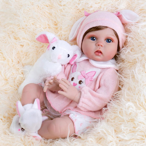 Aori Reborn Baby Dolls - Lifelike Girl Doll with Feeding Toy, Realistic Newborn Gift Set for Kids 3+