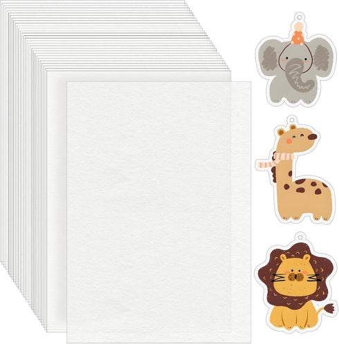 WISYOK 30pcs Shrinky Film, Shrink Plastic Sheets for Crafts, Jewelry Making, Classroom