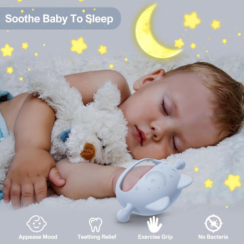 Baby Teething Toys for 0-6 Months, Anti-Drop Silicone Mitten Teething Toy for Soothing Sore Gums