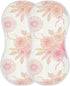 decor gift 4 Pack 22x11in Cotton Burp Cloths Large Easy Care Pink and White French Floral Feed Cloth for Unisex Babies