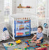 4 Set Set Set EVERYDAY KIDS Piece Boys Crib Bedding - Choo Choo Train - Includes Quilt, Fitted Sheet, Dust Ruffle