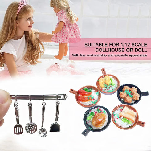 Dollhouse Kitchen Accessories, 1:12 Scale Miniature Beverage Bottles & Table Decoration