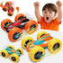 VONZAWAY 3-5 3 4 5 360 4WD Car Toys for Ages Boys, Push and Go Monster Truck Toys for Year Old Kids, Double-Sided Flip