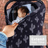 Metplus Baby Car Seat Cover - Infant Canopy Nursing Breastfeeding Cover for Stroller/Shopping Cart - Black Cactus