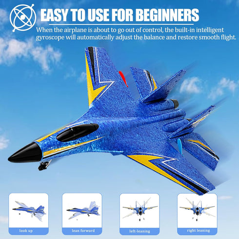 2 Remote Control Airplane for Kids, Channels Foam RC Planes Jet Wireless Toy,Hobby RC Glider Aircraft for Beginners