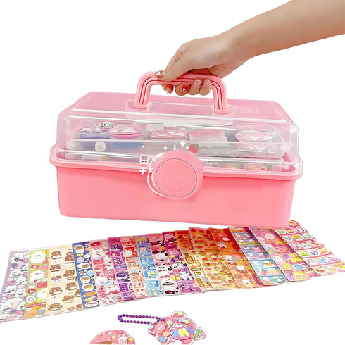 DIY Sticker Kit - Waterproof Cartoon Stickers with Box for Kids and Teens, Reusable Decoration for Water Bottle,