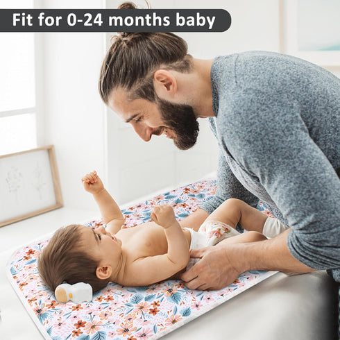 Baby Diaper Changing Pad, 21 5/8" x 31.5" Waterproof Changing Pad Liners, Reusable Soft and Absorbent Portable Changing