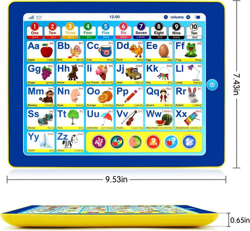 6-in-1 Kids Tablet with ABC/Words/Numbers/Color/Games/Music, Interactive Educational Toys for Age 3-5 Learning