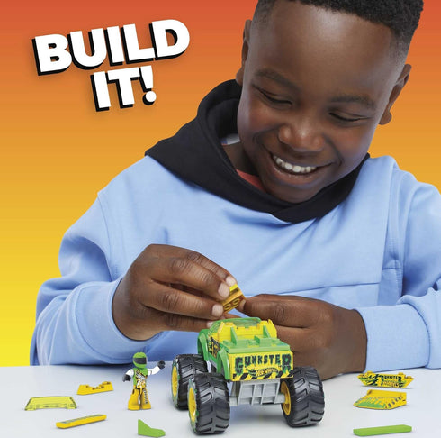 MEGA Hot Wheels Gunkster Monster Truck Building Set Toy Car with Micro Figure Driver, 69 Pieces Gift Set