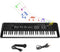 M SANMERSEN Kids Music Piano Keyboard, 61 Keys with Microphone, Portable Teaching Toy for Ages 3-12, Black