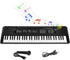 M SANMERSEN Kids Music Piano Keyboard, 61 Keys with Microphone, Portable Teaching Toy for Ages 3-12, Black