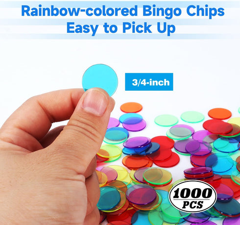 GSE Complete Bingo Game Set - 100 Bingo Cards, 1000 Colorful Chips & Calling Cards for Adults & Seniors
