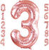 40 Inch Large Rose Gold Number 3 Balloon, Jumbo Mylar Foil Helium Balloon for Birthday Party