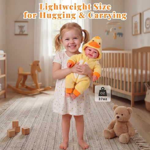Set 15" BABESIDE Lightweight Baby Doll Realistic Soft Doll for Girls, Easy to Carry & Hug Pretend Play & Gift