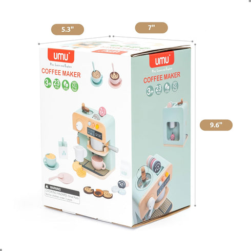 Set 3 4 5 6 UMU Wooden Toy Coffee Maker for Kids Pretend Play Kitchen Accessory for Toddlers Role Play Espresso Machine
