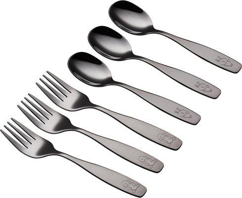 ANNOVA Kids Silverware Set - Safe Stainless Steel Flatware for Children, Forks, Tablespoons, Toddler Utensils, Metal