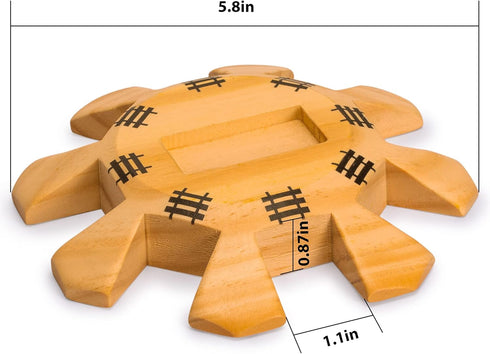 Yellow Mountain Imports Wooden Hub Centerpiece for Mexican Train Dominoes Game, 5.8 Inches, Up to 8 Players