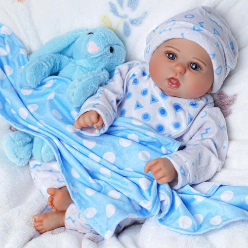 BABESIDE 8 Pcs Reborn Baby Doll Accessories with Bassinet - Outfit Accessories for 17-22 Inch Reborn Doll