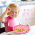 Baby Feeding Utensils Set, 7 Pcs Silicone Toddler Supplies - Adjustable Bibs, Suction Divided Plate, Placemat, Sippy Cup