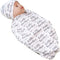 Newborn Swaddle Blanket with Beanie Set, Soft Stretchy Blanket for 0-3 Months Baby Boys and Girls