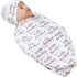 Newborn Swaddle Blanket with Beanie Set, Soft Stretchy Blanket for 0-3 Months Baby Boys and Girls