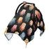 Mazeann Watercolor Owl Black Car Seat Cover Baby Breathable Soft Infant Carseat Covers