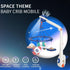 Musical Baby Mobile, Space Themed Nursery Mobile with Light Projection, Rocket and Spaceship Teether Toys, Hanging Toy