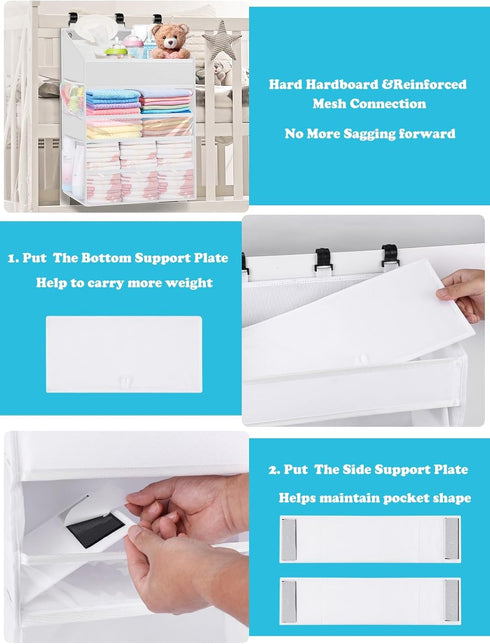 Hanging Diaper Caddy Organizer, Spacious Baby Diaper Organizer for Changing Table, Playpen/Wall - Holds 90+ Diapers