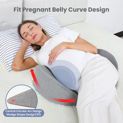 Pregnancy Pillows for Sleeping, Upgraded Memory Foam Maternity Pillow for Pregnant Women, Pregnancy Wedge Pillow
