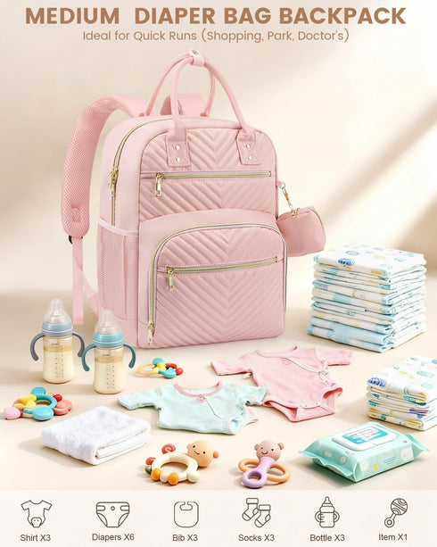 Backpack,Baby Backpack Pritent Diaper Bag Essentials Diapers Bag with Pacifier Case,Multipurpose Stylish Large Capacity