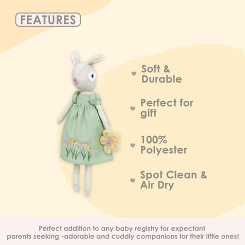 MON AMI Buttercup The Doe Doll – 17”, Linen Plush Doll with Floppy Ears for Toy or Room Decor