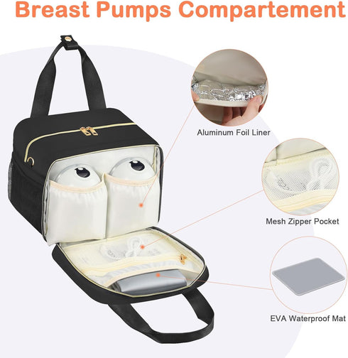 Pack, 6 9 PIIOSER Breastmilk Cooler Bag with Ice Fits Baby Bottles Up to Ounce, Insulated Bottle Travel Bags