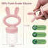 2 Pack, 4M+, Frozen Baby Fruit Feeder Pacifier Silicone Baby Food Feeder, Pink Bunny Feeder for Babies Fruit Feeder