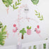 Nojo Tropical Flamingo Nursery Crib Musical Mobile With Plush Pink Flamingos, Flowers, Palm Tree & Pineapple, Pink