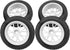 OD 75mm/2.95'' Rubber Tires & Plastic Wheel Rims, 12mm Hex for Traxxas HSP Tamiya 1/10 On-Road Cars