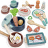 Lehoo Castle Wooden Play Kitchen Accessories, Play Pots and Pans Sets for
